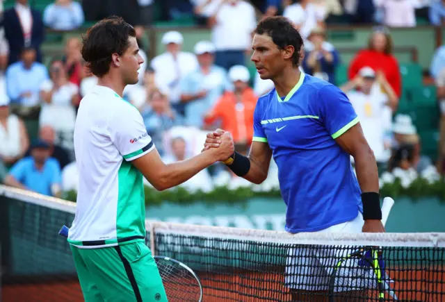 Rafael Nadal and Dominic Thiem