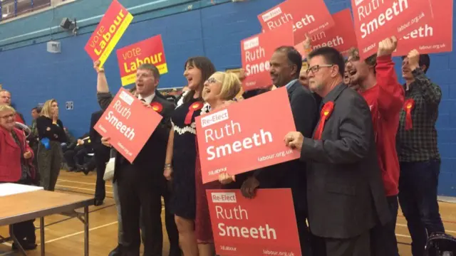 Ruth Smeeth and supporters celebrate victory