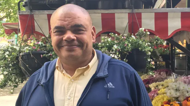 Tony runs a flower stall in Birmingham