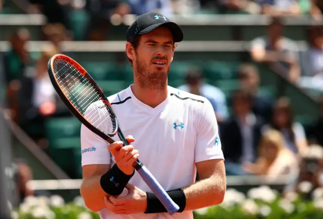 Andy Murray of Great Britain reacts