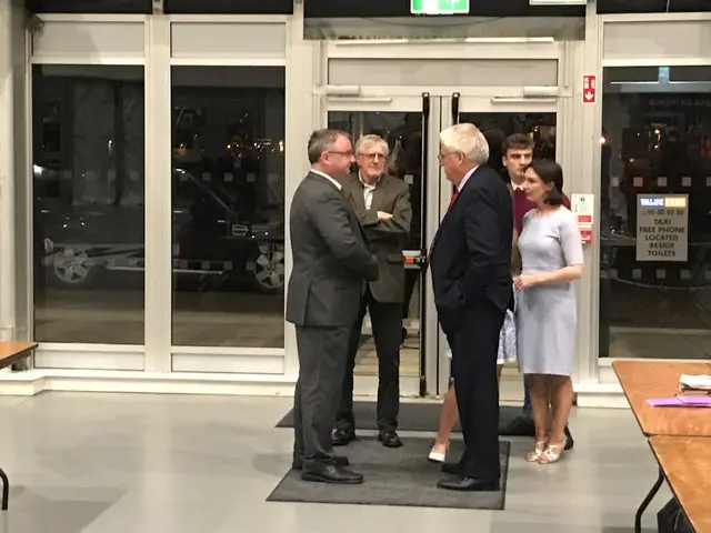 Alasdair McDonnell arrives at the Titanic count centre