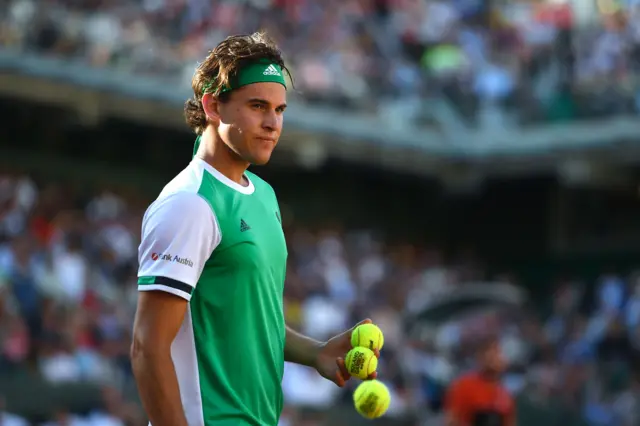 Dominic Thiem looks on