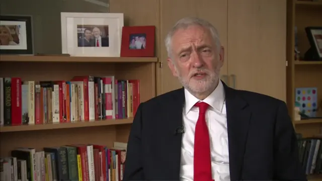 Jeremy Corbyn being interviewed