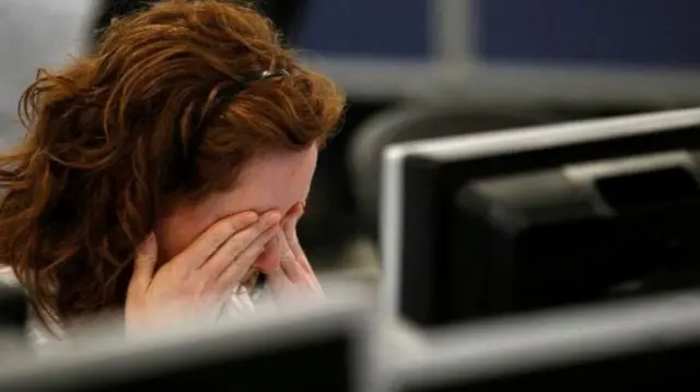 Woman at computer screen