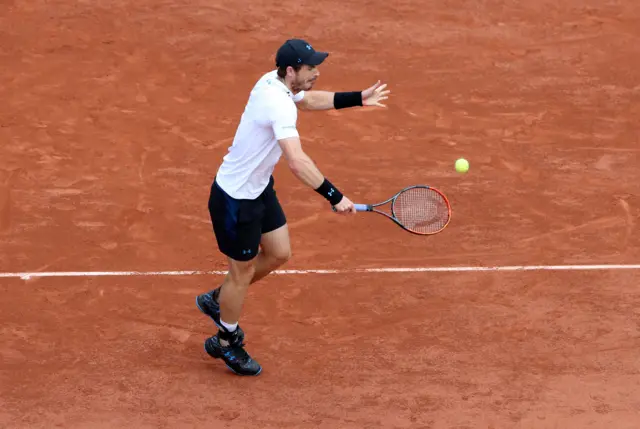 Andy Murray plays a backhand