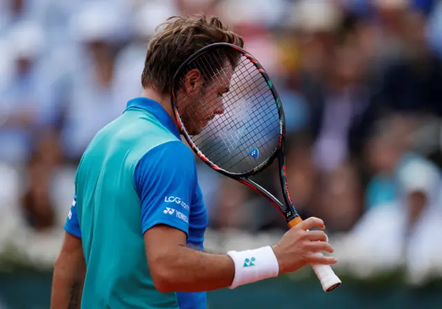 Stan Wawrinka looks dejected