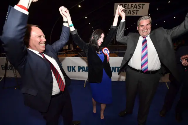 The DUP celebrating after the election