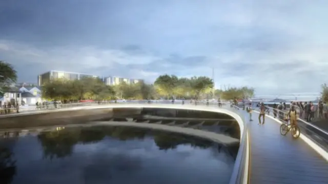 Artists impression of bridge