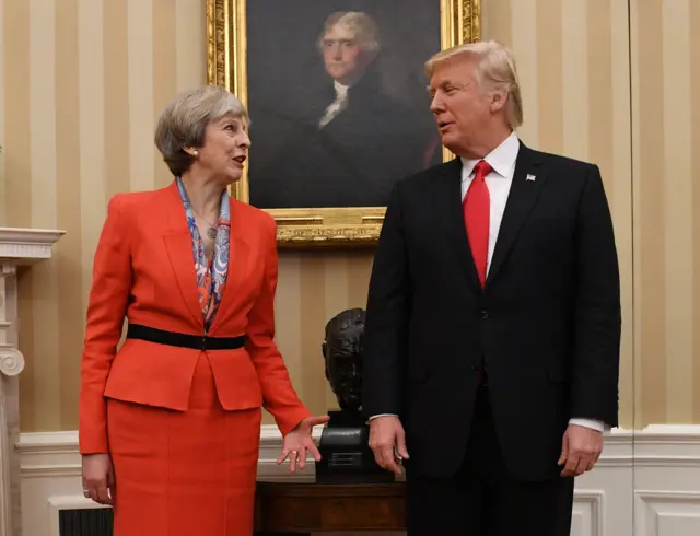 Theresa May and Donald Trump