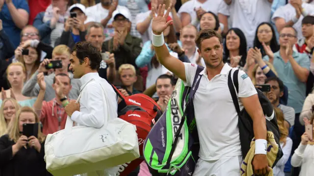 Roger Federer and Marcus Willis