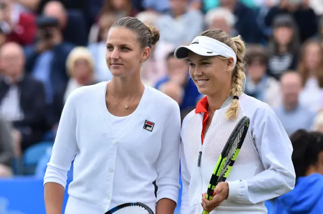 Karolina Pliskova and Caroline Wozniacki