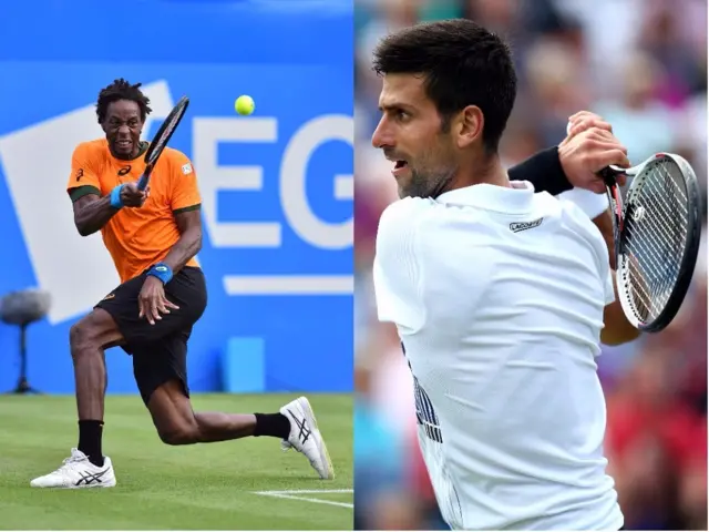 Novak Djokovic and Gael Monfils