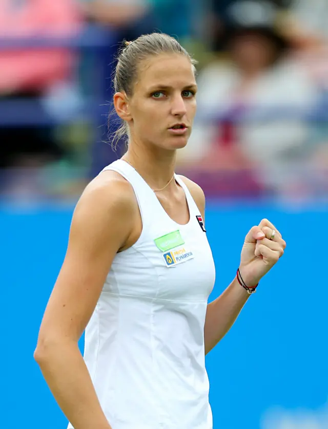 Karolina Pliskova celebrates