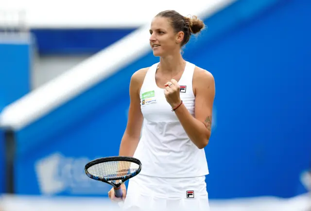 Karolina Pliskova celebrates