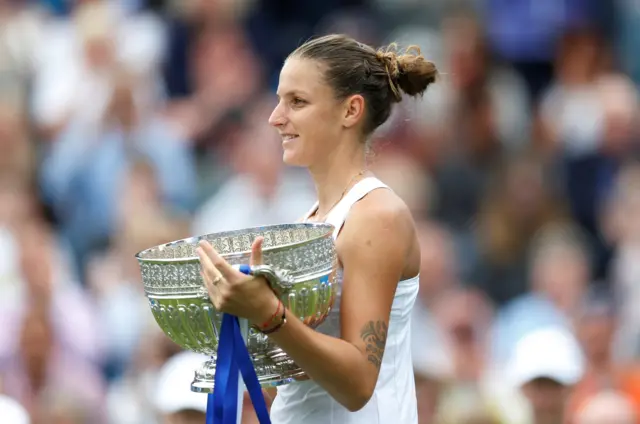 Karolina Pliskova celebrates