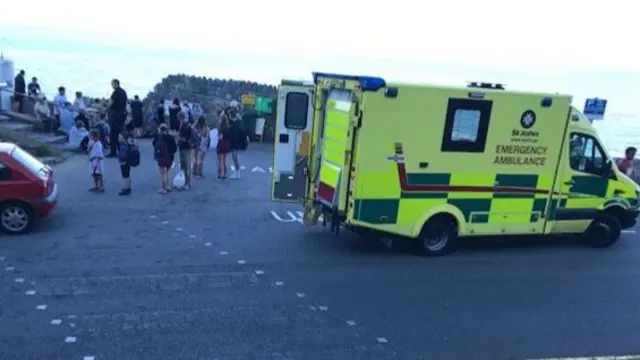 Swimmers being treated at La Vallette Bathing Pools