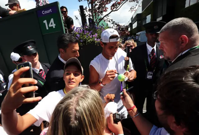 Nadal with fans