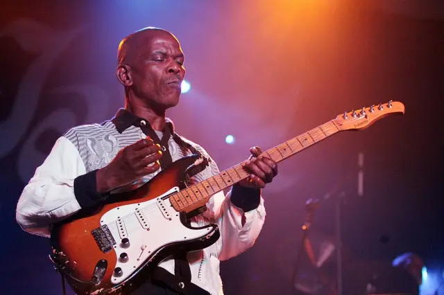 Ray Phiri of Sitmela performs on stage during the Standard Bank Joy of Jazz 2007 held in Newtown on August 25, 2007 in Johannesburg, South Africa