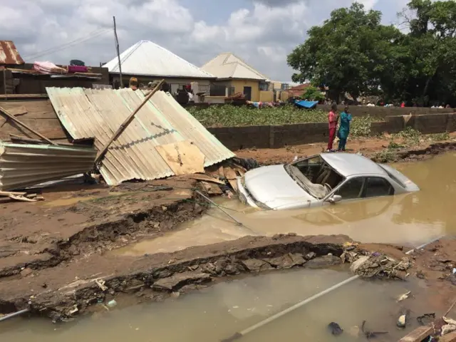 Flooded road in Suleja near Abuja