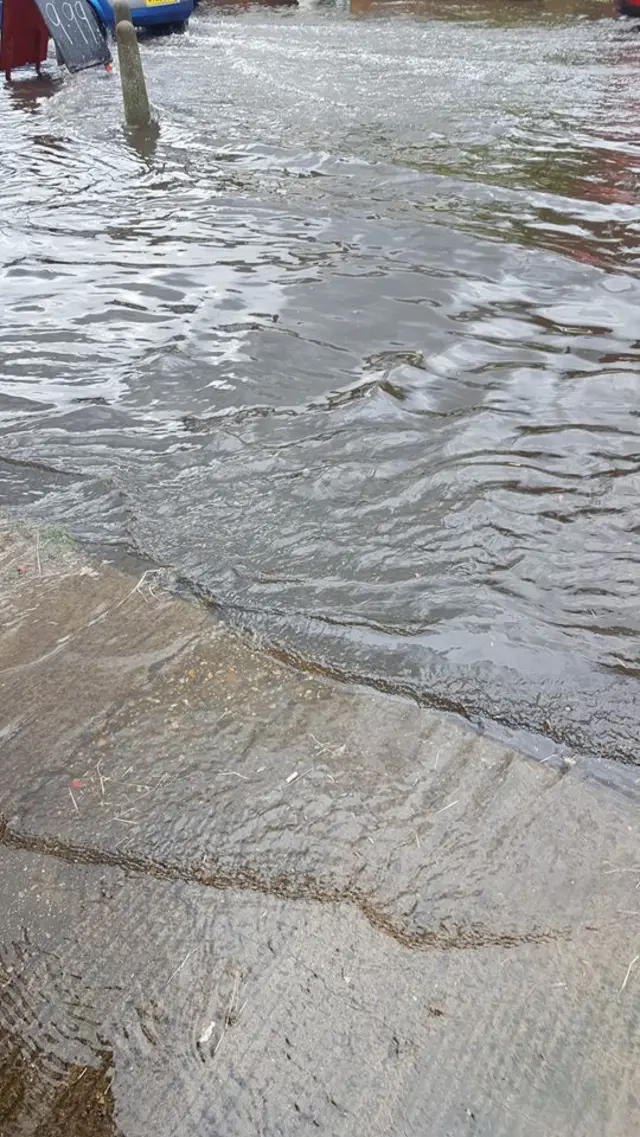 Close-up of flooding