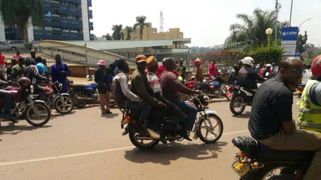 Boda boda cyclists in Kampala