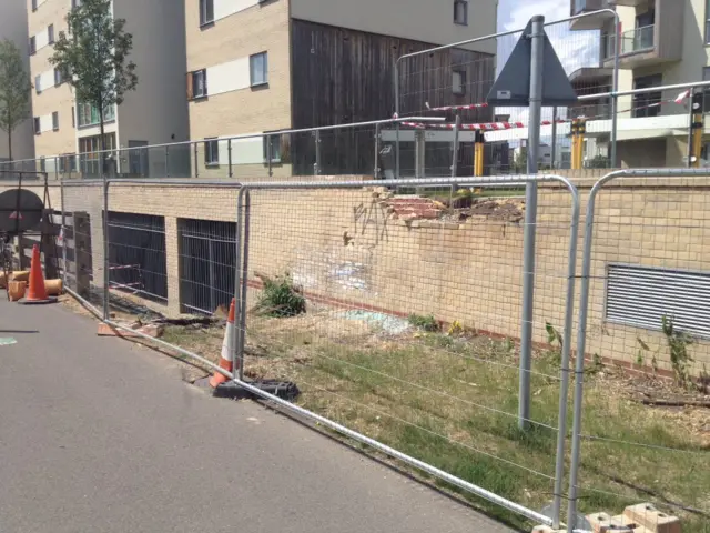 Scene of guided busway crash