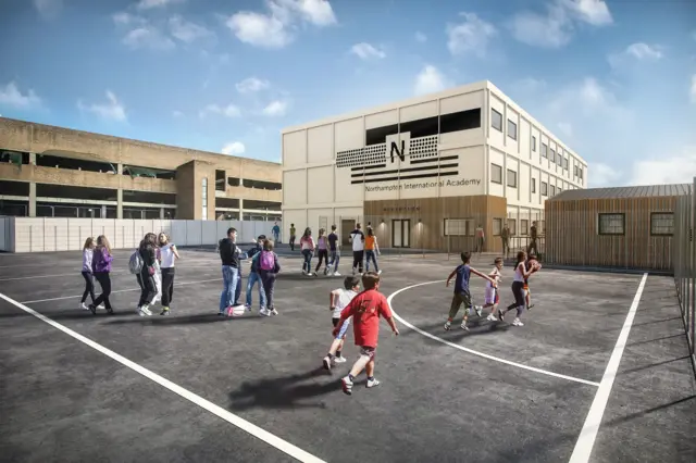 Artist impression of Northampton International Academy