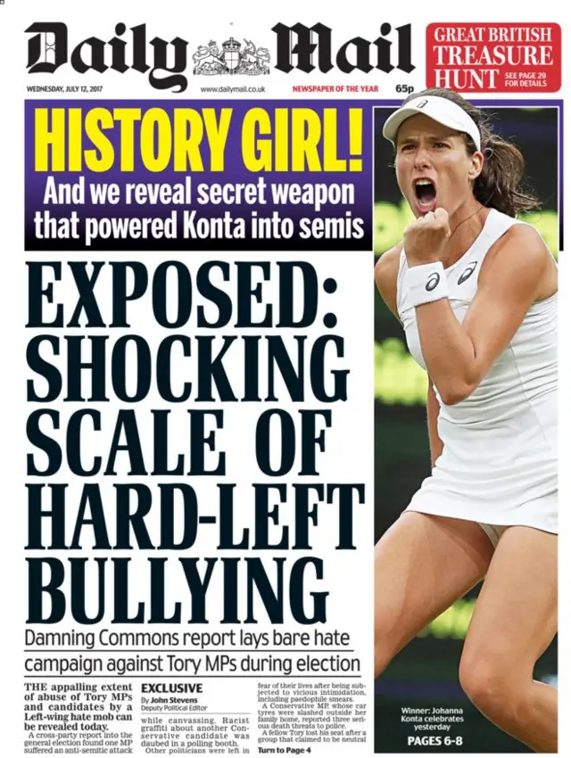 Daily Mail front page