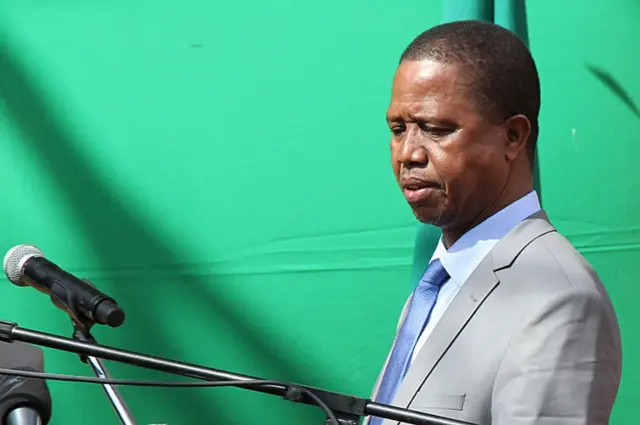 Zambian President Edgar Lungu arrives to give a press briefing on July 6, 2017 at the Zambian State House in Lusaka. Zambian President Edgar Lungu on Thursday justified invoking a state of emergency by alleging that opposition parties were behind a string of arson attacks intended "to create terror and panic".