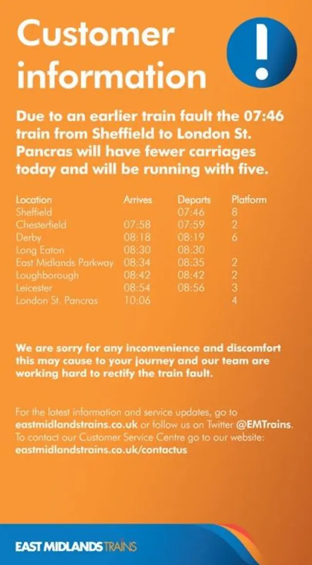 East Midlands Trains notice