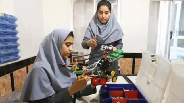 Afghan robotics students