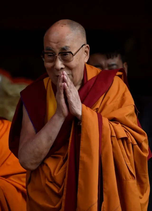 Tibetan spiritual leader the Dalai Lama arrives for his teachings during the "Degon Yarchos Chenmo 2017"