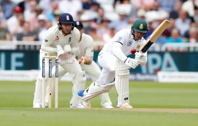 De Kock pushes Liam Dawson into the legside