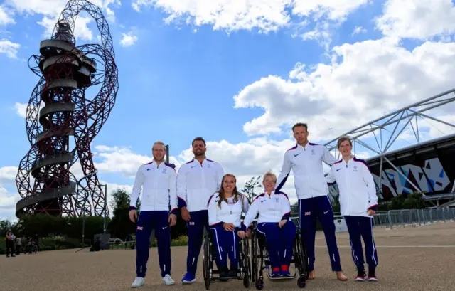 GB athletes outside London Stadium