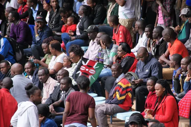 Athletics fans at  the IAAF World U18 Championships in Nairobi Kenya