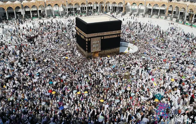 Muslim pilgrims from all around the world circle around the Kaaba at the Grand Mosque, in the Saudi city of Mecca on September 14, 2016.