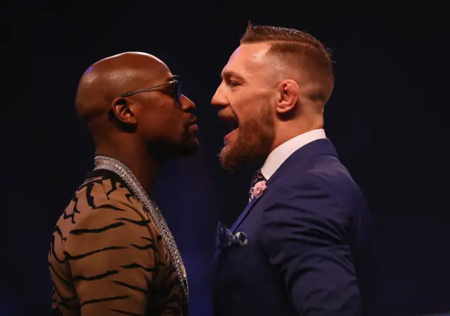 Mayweather faces up to McGregor