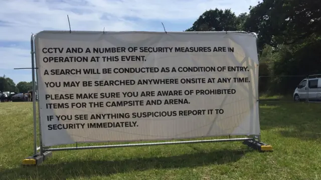 Security sign at the Latitude Festival