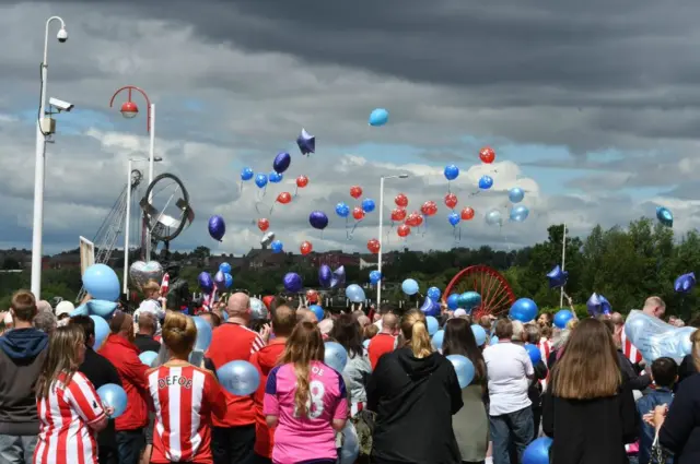 Balloon release at Stadium of Light