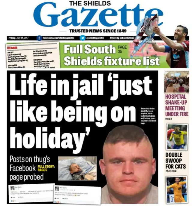 Shields Gazette front page