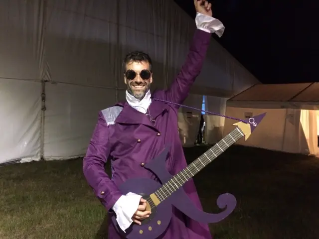 Marcus Brigstock dressed up as Prince