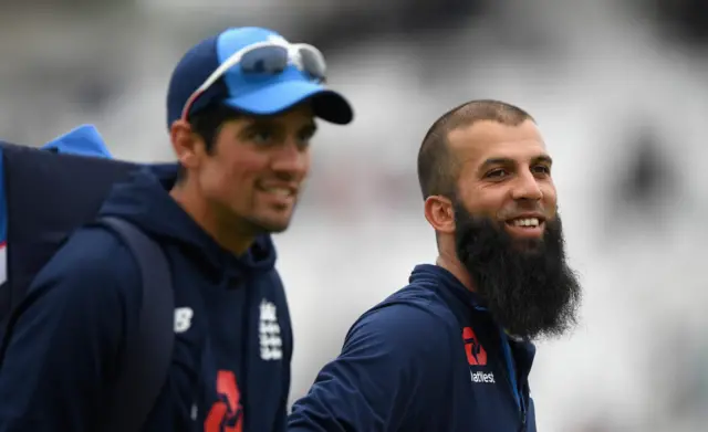 England's Moeen Ali and Alastair Cook