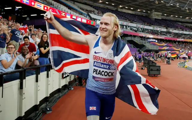 Jonnie Peacock celebrates