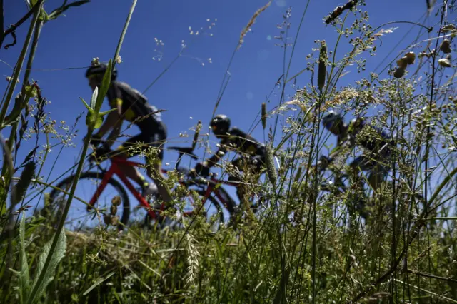 A view of the riders during stage 15