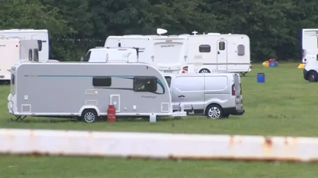 Travellers parked in a park