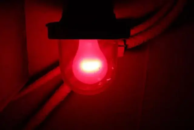 A red light bulb