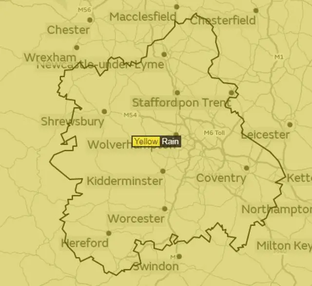 Yellow weather warning for Wednesday