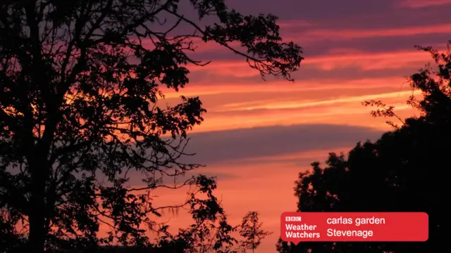 Sunset over Stevenage.