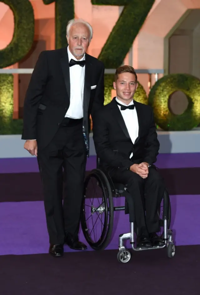 Alfie in wheelchair, at the dinner