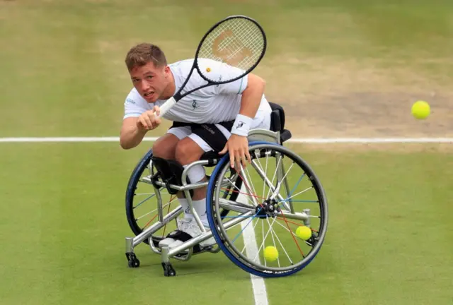 Alfie in action on court